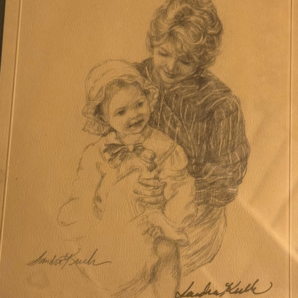 Sandra Kuck “Little Angel” Signed & Framed Sketch Art - Picture 4 of 4